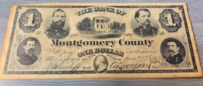 1865 $1 Note State of Pennsylvania Union ISSUE *COPY* US Civil War - Image 1 of 2