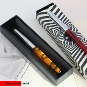 MAJOHN 101 Transparent Pattern Resin Fountain Pen F (0.5mm) Nib Ink Pen W/Box - Picture 1 of 17