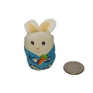 White Rabbit blue bottom ~ Egg Beans ~ Knickerbocker-1978 ~ mini bean bag animal - Picture 1 of 6