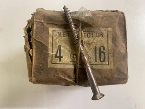 Box Steel Countersunk Screws 4" x 16 Nettlefolds GKN Slotted Head Box of 120 - Picture 1 of 24