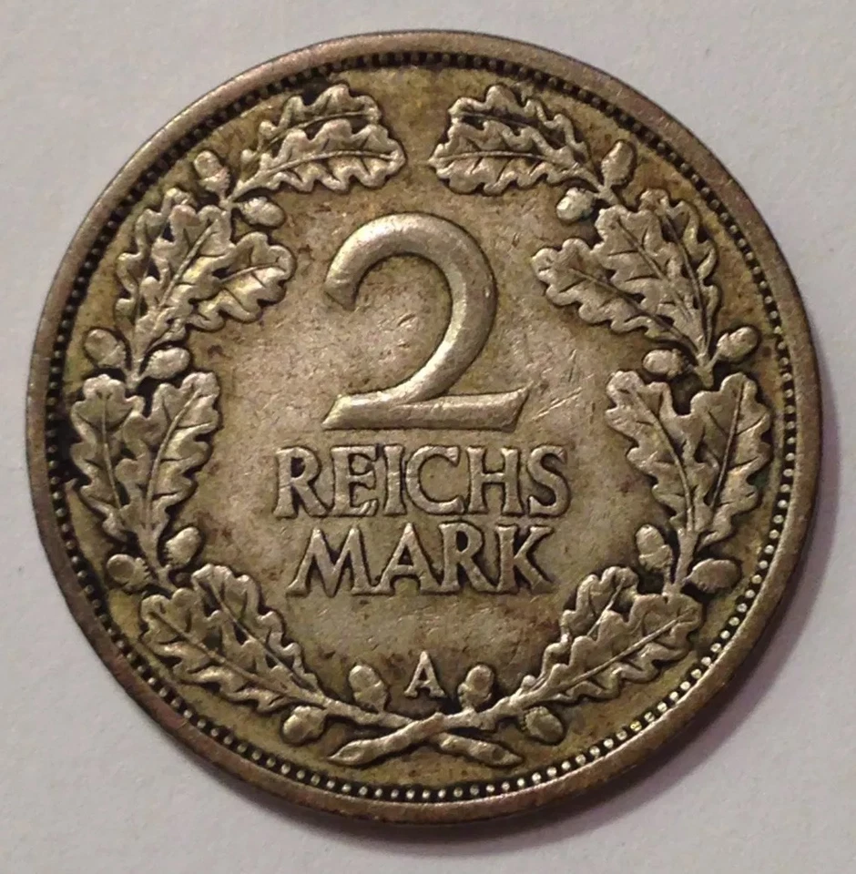 1926A Germany, Weimar Republic, 2 Reichs Mark,Silver Coin,*Nice /Rare* Genuine  - Image 1 of 4
