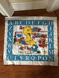 Vintage Sesame Street Alphabet Baby Vinyl Floor Play Mat Big Bird ABC - Picture 1 of 4