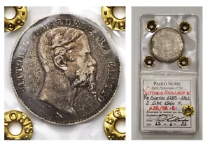 ITALIA Vittorio Emanuele II Re Eletto 2 Lire 1860 Firenze Periziata qBB/BB Rara - Bild 1 von 3