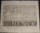 HOLY LAND ISRAEL MIDDLE EAST GREECE ITALY 1689 RICHARD BLOME UNUSUAL ANTIQUE MAP