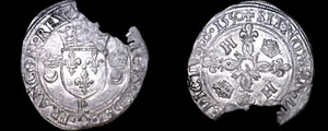 1550-P French Douzain Aux Crescent World Coin - France Henry II - Picture 1 of 1