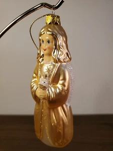 Golden Angel Christmas Blown Glass Ornament - Picture 1 of 5