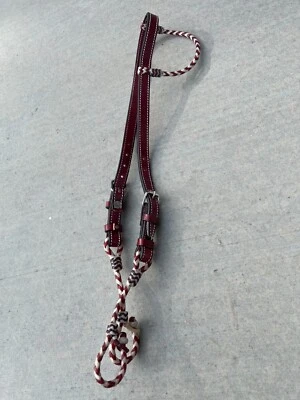 Cabezada Finas Cuero Crudo Cuero Crudo Charro Sillín Caballo Cabezada Charra Foto 1 de 4