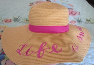 Gymboree Life is Sweet Girls Beach Hat Sz M / L Paper & Polyester Sunhat - Picture 1 of 5