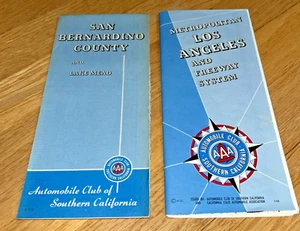 2 MAPAS DEL CLUB DE AUTOMÓVILES DEL SUR DE CALIFORNIA Los Ángeles y San Bernardino - Imagen 1 de 21