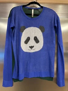 KENSIE SUÉTER DE PUNTO FINO TOP CON CARA DE OSO PANDA Y BLOQUES DE COLOR VERDE Y AZUL Talla LG - Imagen 1 de 9