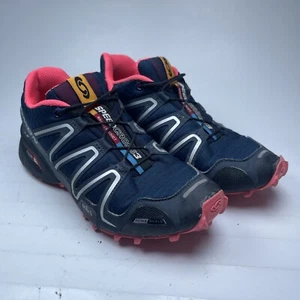 Salomon Speedcross 3 Trail Running Shoes Womens Size 6 Hiking Shoes Blue/Pink - Picture 1 of 22