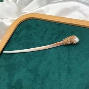 Moda Retro Natural Mar del Sur Concha Incrustación Blanco Barroco Perla Horquilla Joyería - Imagen 1 de 4