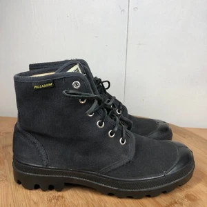 Palladium Boots 40 Womens 9 Vintage Classic France Made Black Hiking Canvas - Foto 1 di 15