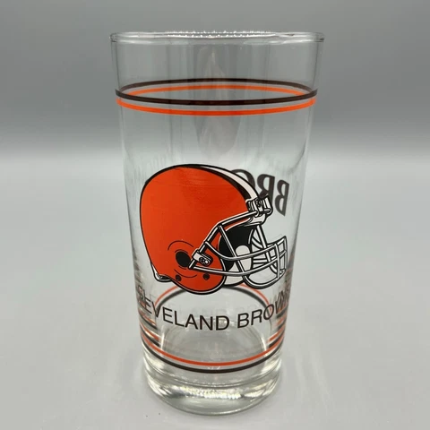 Vintage Cleveland Browns Football Helmet 20oz. Beer Beverage Libbey Glass Cover