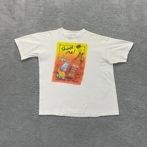 Vintage Shoot Me! Sauza Tequila Promo T-Shirt Mens XL White 90s VTG THRASHED - Picture 1 of 12