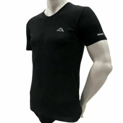 3 Kappa Men's Short Sleeve T-Shirts With V-Neck In Stretch Cotton Art K1311 - Image 1 of 3
