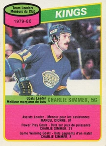 1980-81 O-Pee-Chee Team Leaders Charlie Simmer Los Angeles Kings #171 - Picture 1 of 2