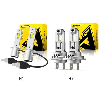 AUXITO H1 H7 LED Headlight Fog Bulb High Low Beam 6500K 1:1Mini Size - Image 1 of 4