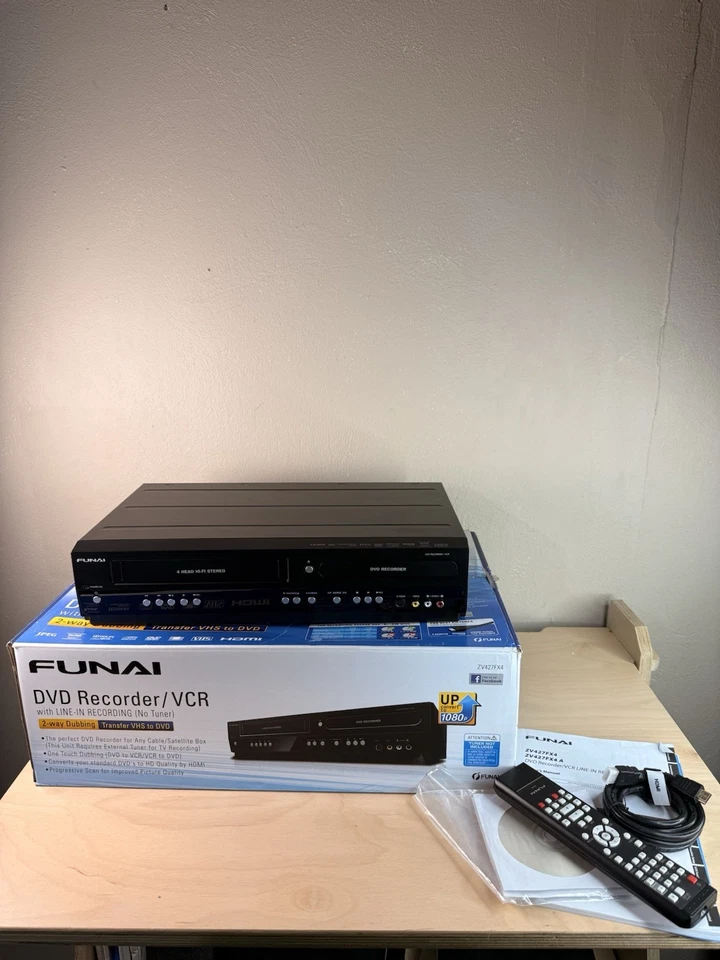Funai ZV427FX4 DVD-рекордер видеомагнитофон комбинированный плеер передача VHS новая открытая коробка - Изображение 1 из 4