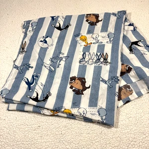 Looney Tunes komplettes flaches Blatt blaue Streifen Zeichnung Comics 1996 Vintage Bibb Co USA - Bild 1 von 5