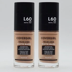 Lot Of 2 Covergirl TruBlend Matte Made Liquid Foundation L60 Light Nude - Picture 1 of 7