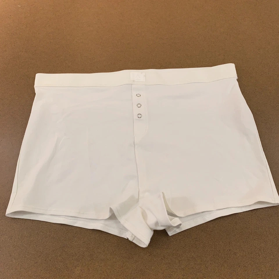 LyreBird Womens Size Large White Classic Cotton High Rise Boyshorts New - Image 1 of 4