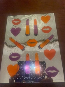 Vintage 80er Sticker Mylar Folie Punze Lippenstift 1984 - Bild 1 von 7