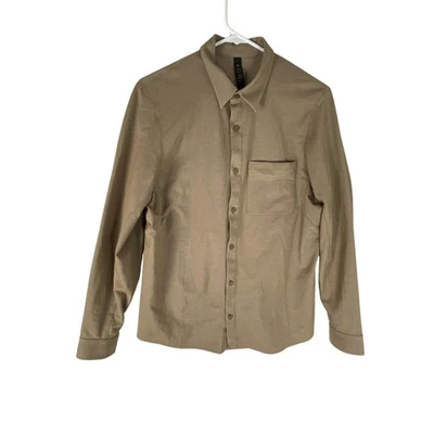 Camisa Lululemon Para Hombres Pequeña Marrón Una Cosa a la vez Botón Delantero Informal LM3DJQ5 Foto 1 de 4