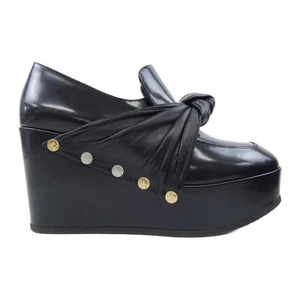 CELINE Pumps Women's Size 37.5 Black Leather - Picture 1 of 6