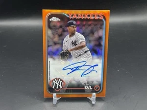 2024 Topps Chrome Update Luis Gil True Orange Refractor Auto /25 Yankees - Picture 1 of 2