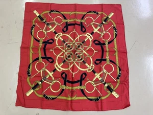 HERMES Schal Carre90 Seide quadratisch "Golden Spur" rot aus Japan 0104432K authentisch - Bild 1 von 24