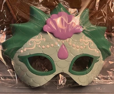Mermaid Green Light Up Mask Halloween Costume Or Play Dress Up Girls Plastic 7” - Image 1 of 4