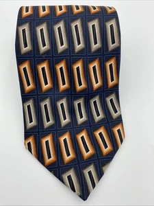 Corbata de seda Covington negra naranja marrón - Imagen 1 de 5