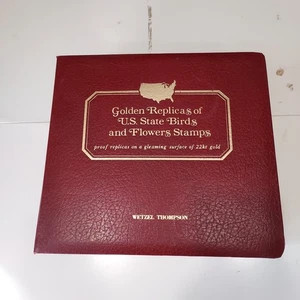 Golden Replicas of US State Birds & Flowers Stamps - 50 22KT GOLD 1982 - Bild 1 von 13