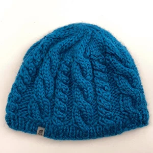 The North Face Blue Cable Knit Wool Blend Winter Hat - Picture 1 of 9