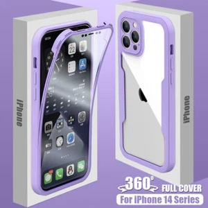 For iPhone 17 16 15 14 13 12 11 Pro Max XS Clear 360 Full Body Case Phone Cover - Picture 1 of 18