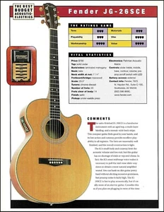 Guitarra acústica Fender JG-26SCE + Epiphone AJ-18SCE artículo de revisión con especificaciones - Imagen 1 de 4