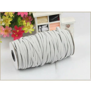 80/125 Yard Elastic Band Cord 6mm Width DIY Mask Sewing Trim Knitted Spandex - Picture 1 of 7