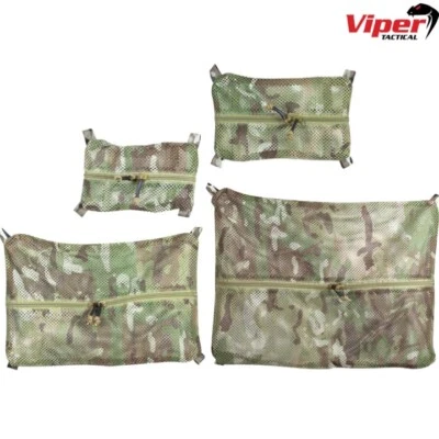 VIPER Tactical Mesh Stow Bag Stash Ditty RUCKSACK ZIP STORAGE Pouch ARMY MTP