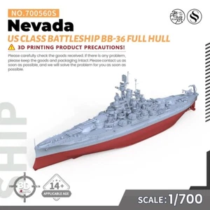 SSMODEL 1/700 Military Model Kit US Nevada Class Battleship BB-36 Full Hull - Picture 1 of 13