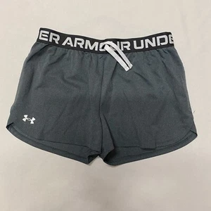 Under Armour Heatgear Running Shorts Youth Girls XL Gray Loose Fit Womens Large - Picture 1 of 8