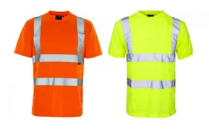 Camiseta HI Vis Super Touch Cuello Redondo Ojo de Pájaro Amarillo/Naranja, Manga Corta - Imagen 1 de 5