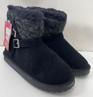 Muk Luks Essentials Womens 7 Black Alyx Boots Dark Grey 15023-004 Ankle Winter