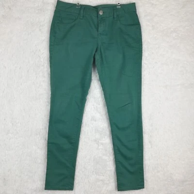 Pantalones de mezclilla ajustados American Rag para mujer tiro bajo verde elástico para jóvenes cortos 7 Foto 1 de 4