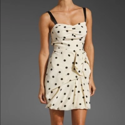 Vestido MARC BY MARC JACOBS "Hot Dot" Crema y Negro Estampado Lunares $325 Talla 6 Foto 1 de 4