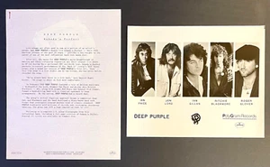 DEEP PURPLE Nobody's Perfect ORIGINAL PRESS KIT w/PHOTO 1988 Mercury RARE - Picture 1 of 3