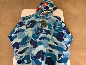 Authentic ape bape abc camo crochet relaxed fit shark full zip hoodie blue XL - Picture 1 of 11