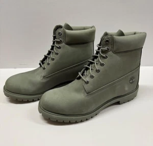 Timberland Men's 6" Premium Waterproof US 13 M Dark Green Nubuck Leather Boots - Picture 1 of 3