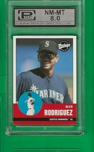 2001 cubierta superior vintage Alex Rodríguez Seattle Mariners #57 PGC grado 8 - Imagen 1 de 2