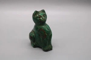 Vintage/Antike handgeschnitzte sitzende Katzenfigur aus Stein - Bild 1 von 10